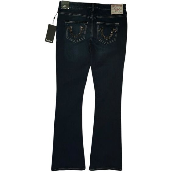 True Religion Becca Mid Rise Bootcut Jeans Crystal Embellished Size 27 - Picture 6 of 9